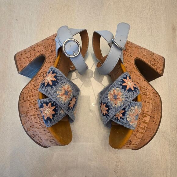 SUGAR Women's Platform Crochet Heels SZ 7.5 Hippie 70's - Picture 4 of 8